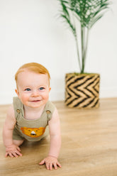 Mudpie Lion Pocket Baby Overall